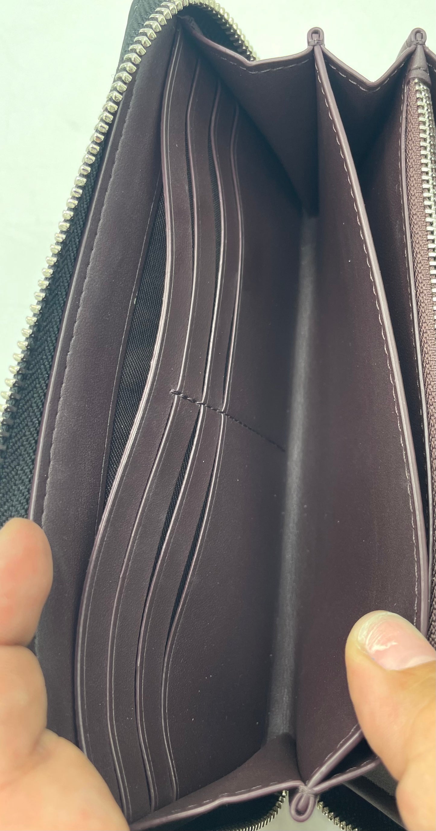 Coach Long Zip Around Wallet - Signature Jacquard