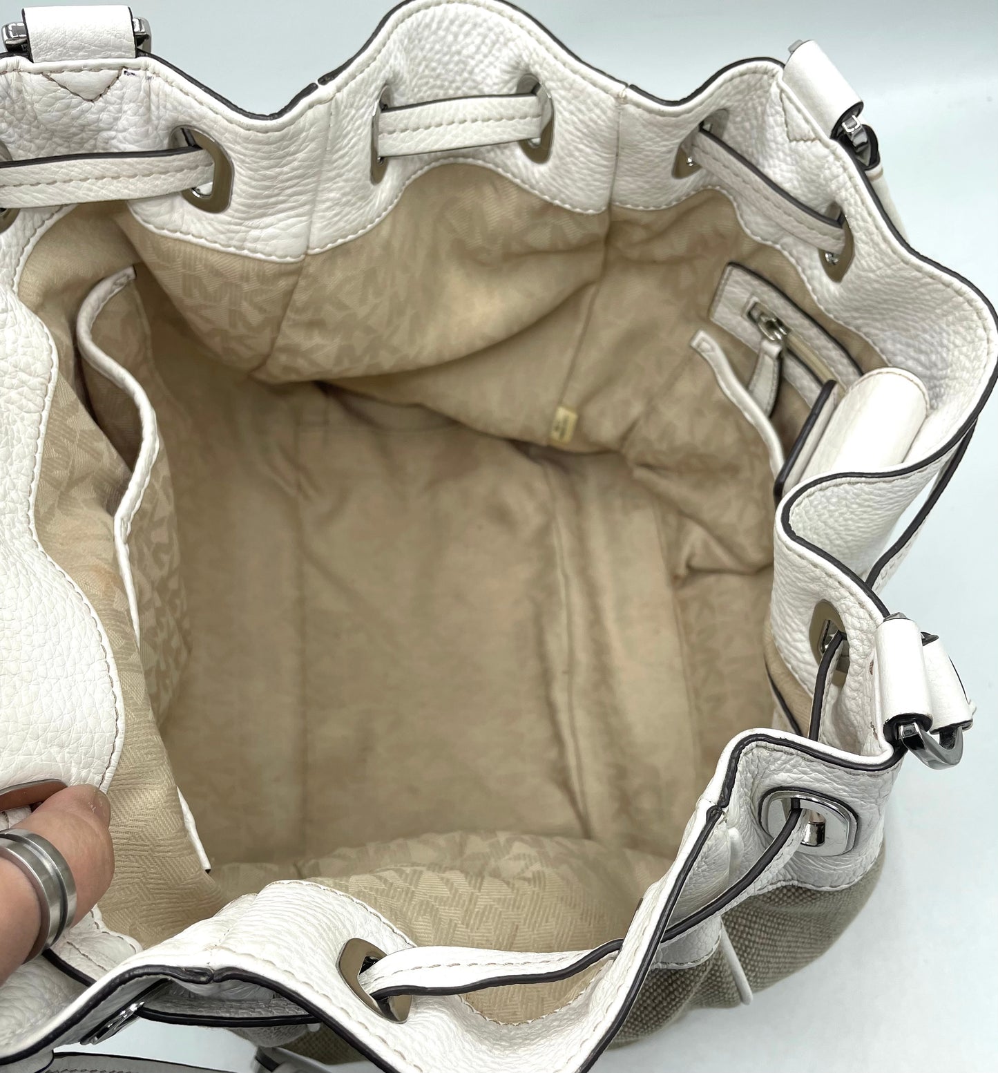 Michael Kors Marina Large Canvas Drawstring Tote