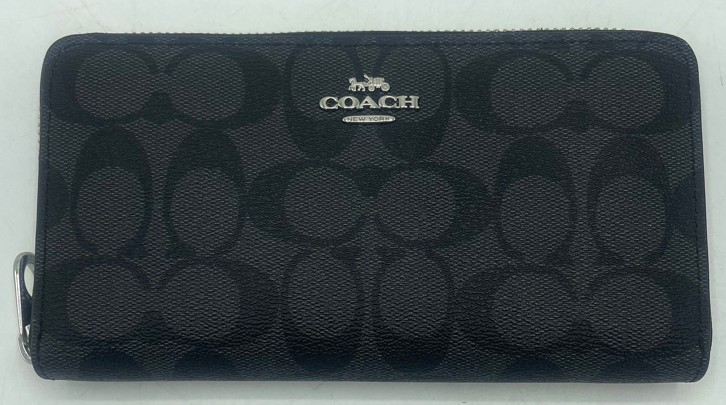 Coach Long Zip Around Wallet - Signature Jacquard
