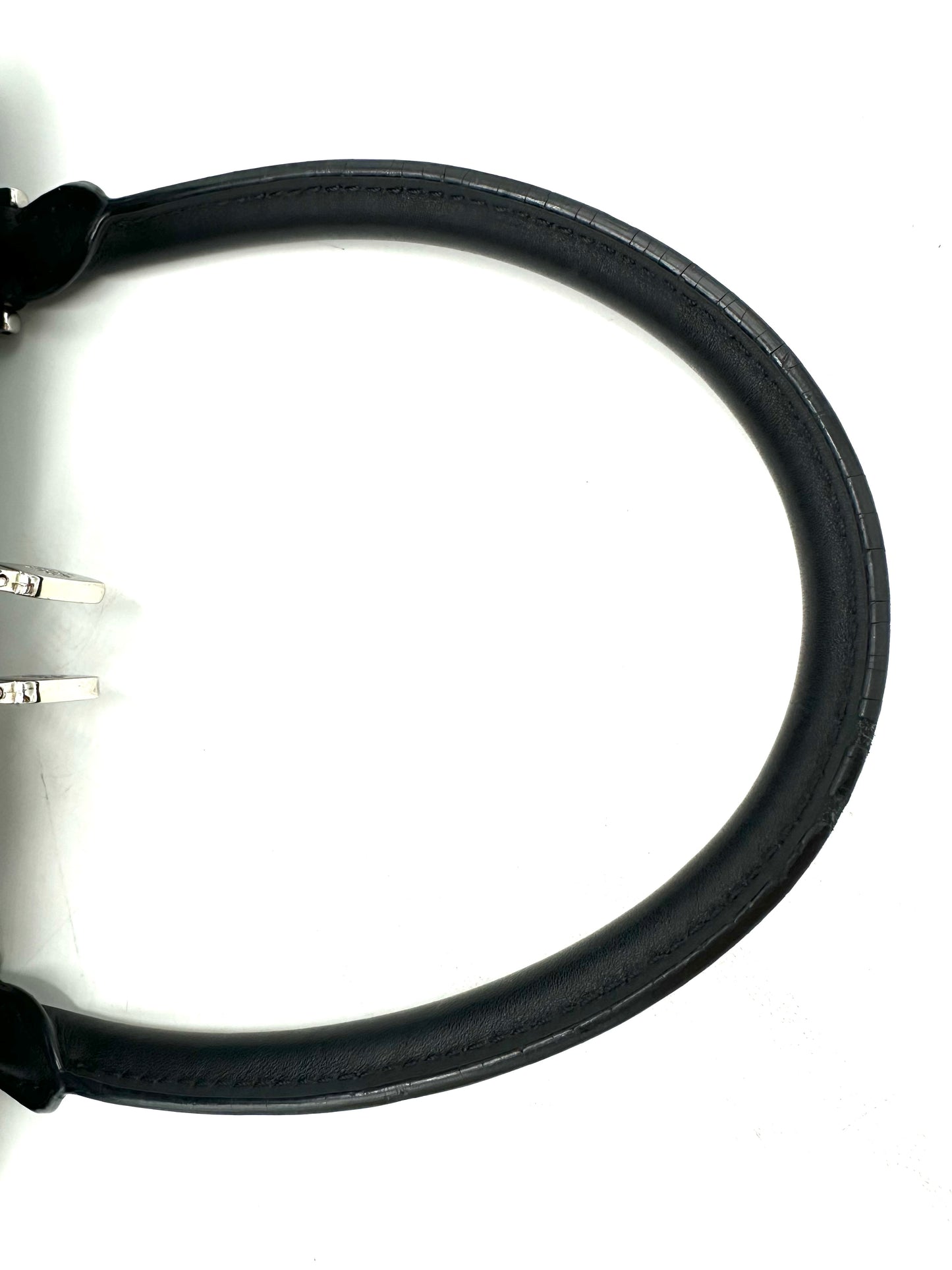 MCM Visetos Front Pocket Boston Bag – Black Leather with Silver-Tone Hardware