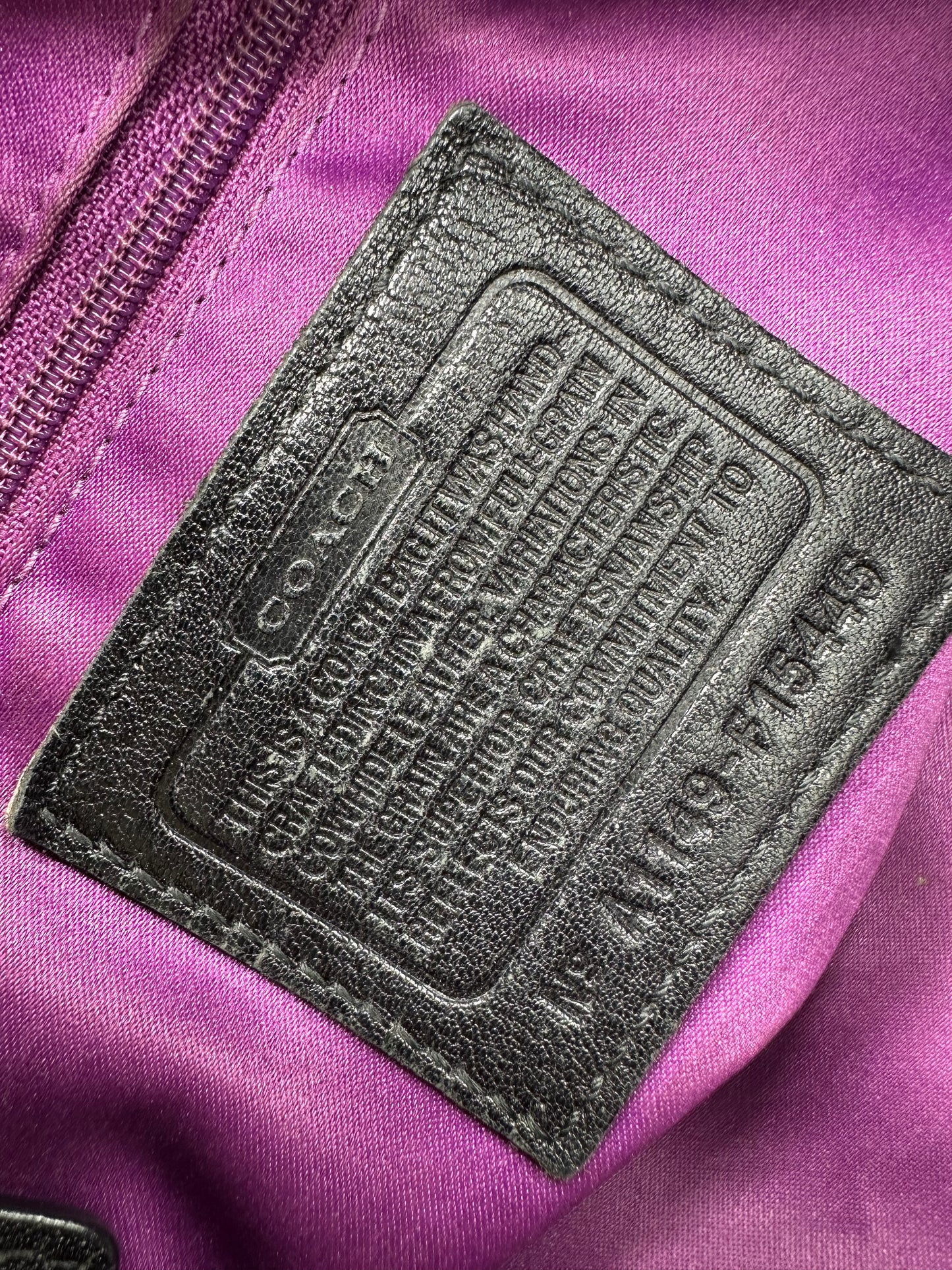 Coach Ashley Satchel – Black Leather with Purple Interior