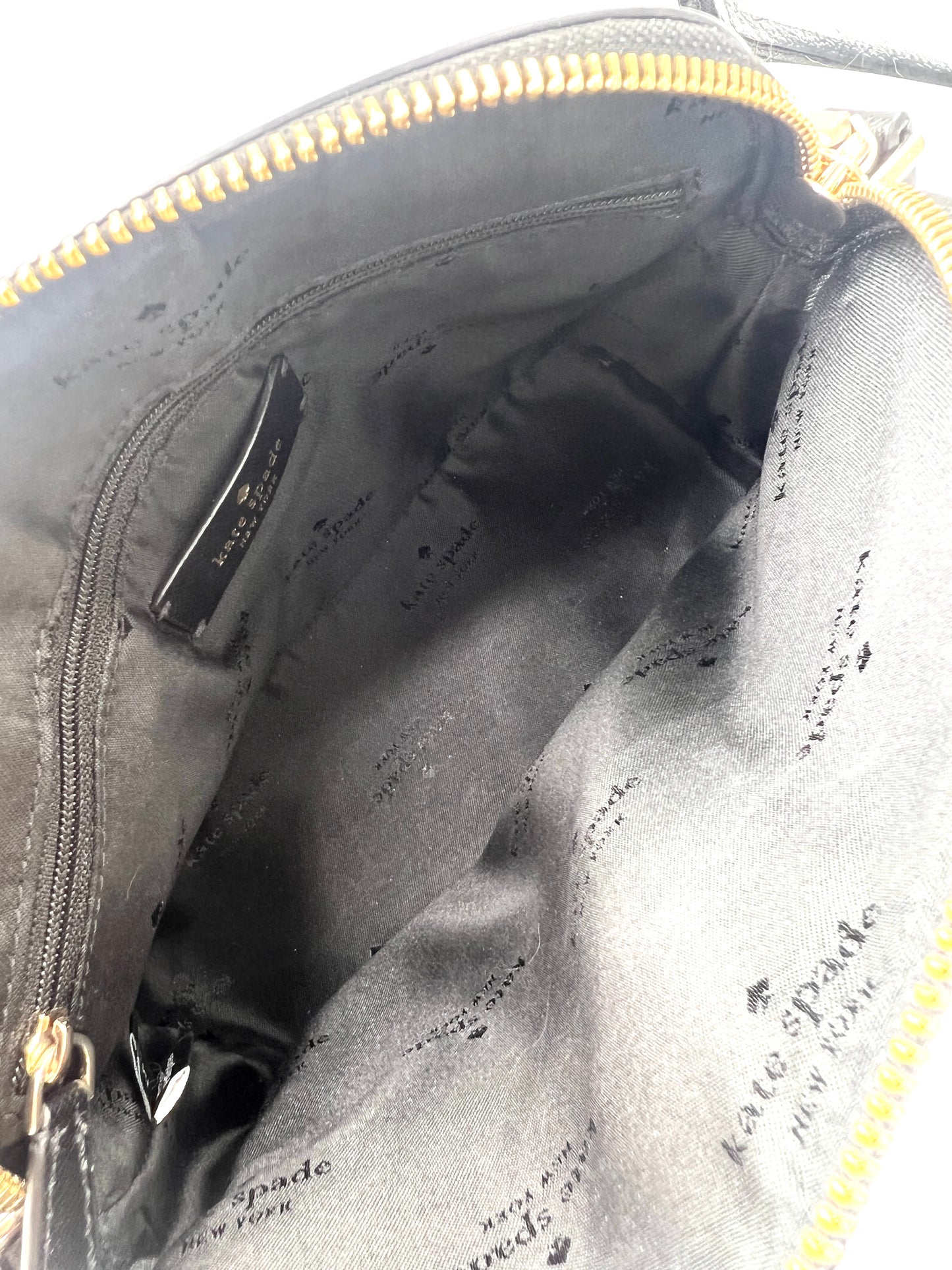 Kate Spade Staci Dome Crossbody – Black Saffiano Leather