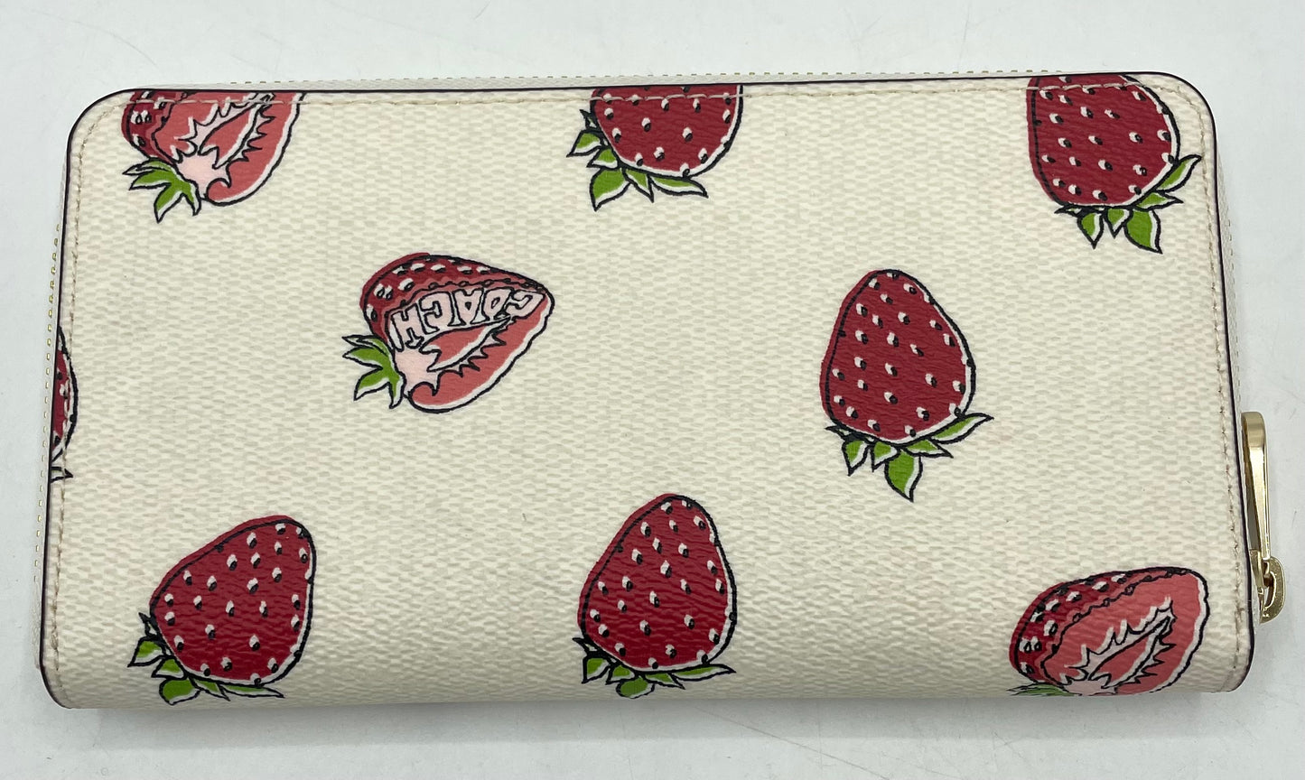 Coach Long Zip Around Wallet - Strawberries
