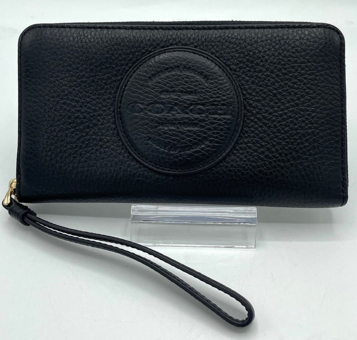 Coach Dempsey Large Phone Wallet – Refined Black Leather (Style C4111)