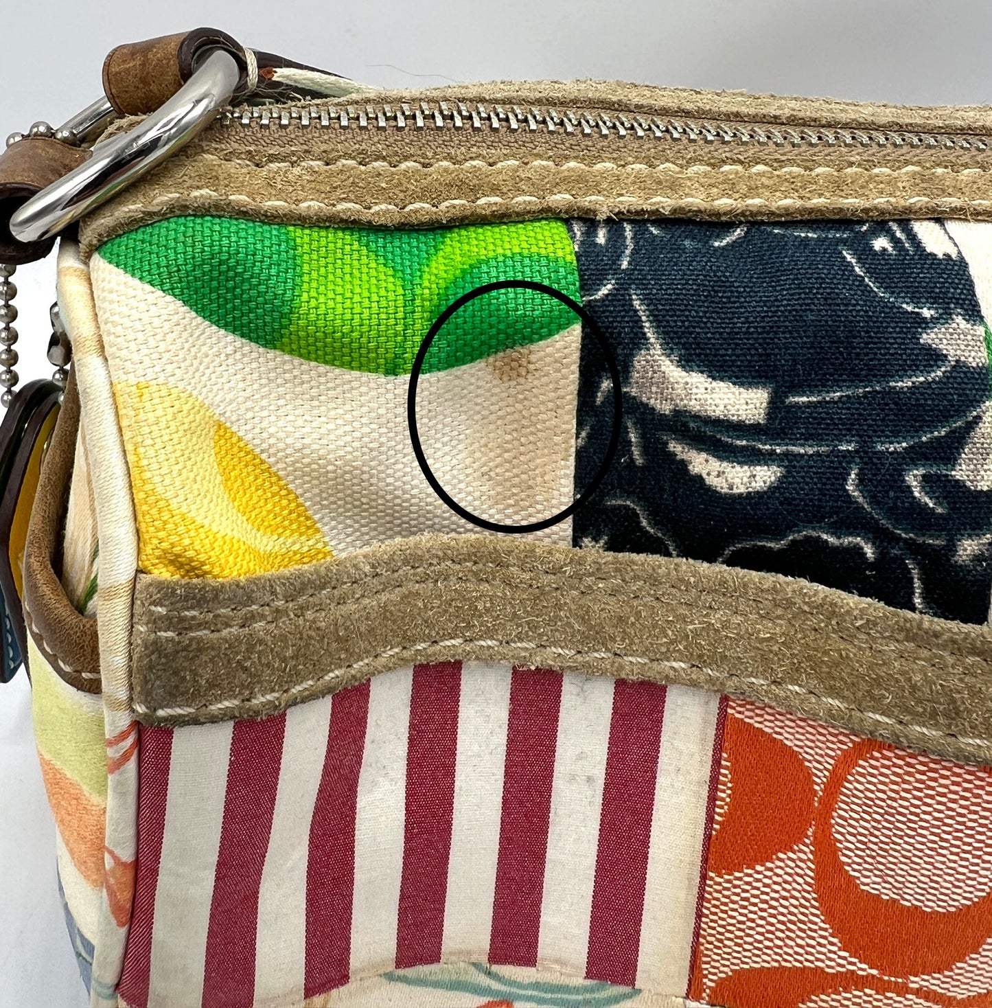 Coach Hamptons Scribble Patchwork Barrel Bag