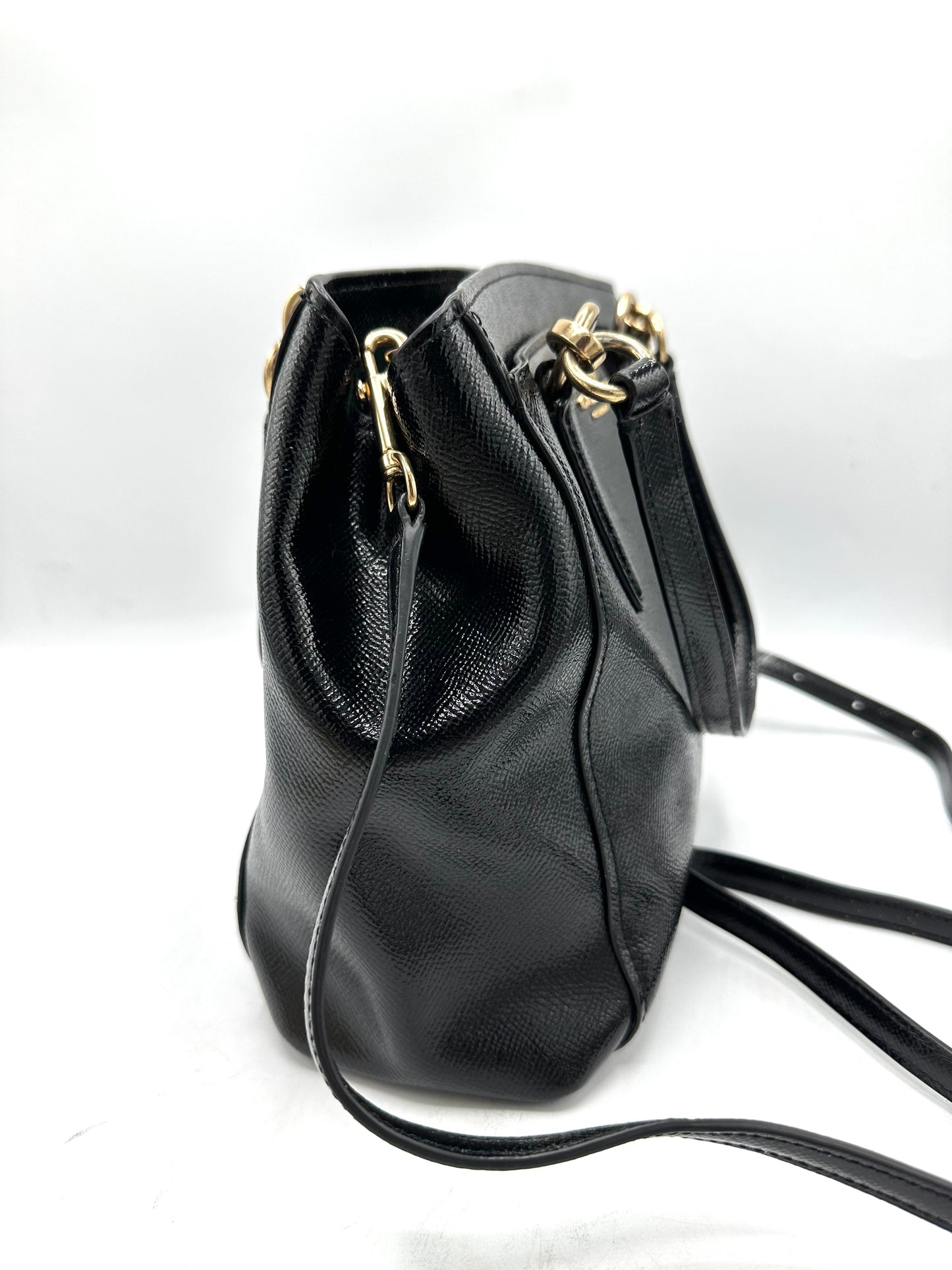 Coach Minetta Crossbody Bag – Black Crossgrain Leather