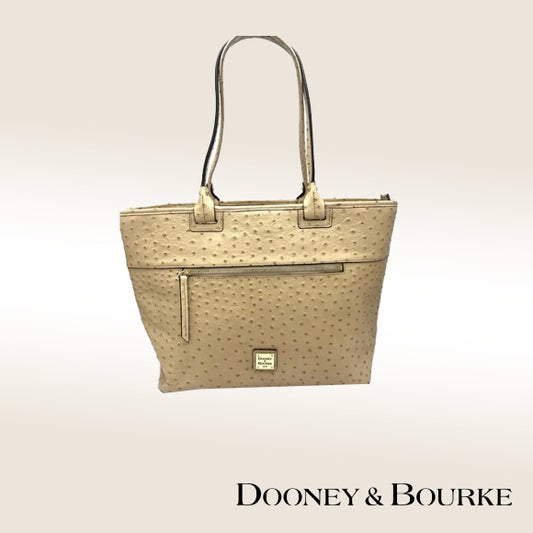 Dooney & Bourke Ostrich Zip Top Tote – Tan