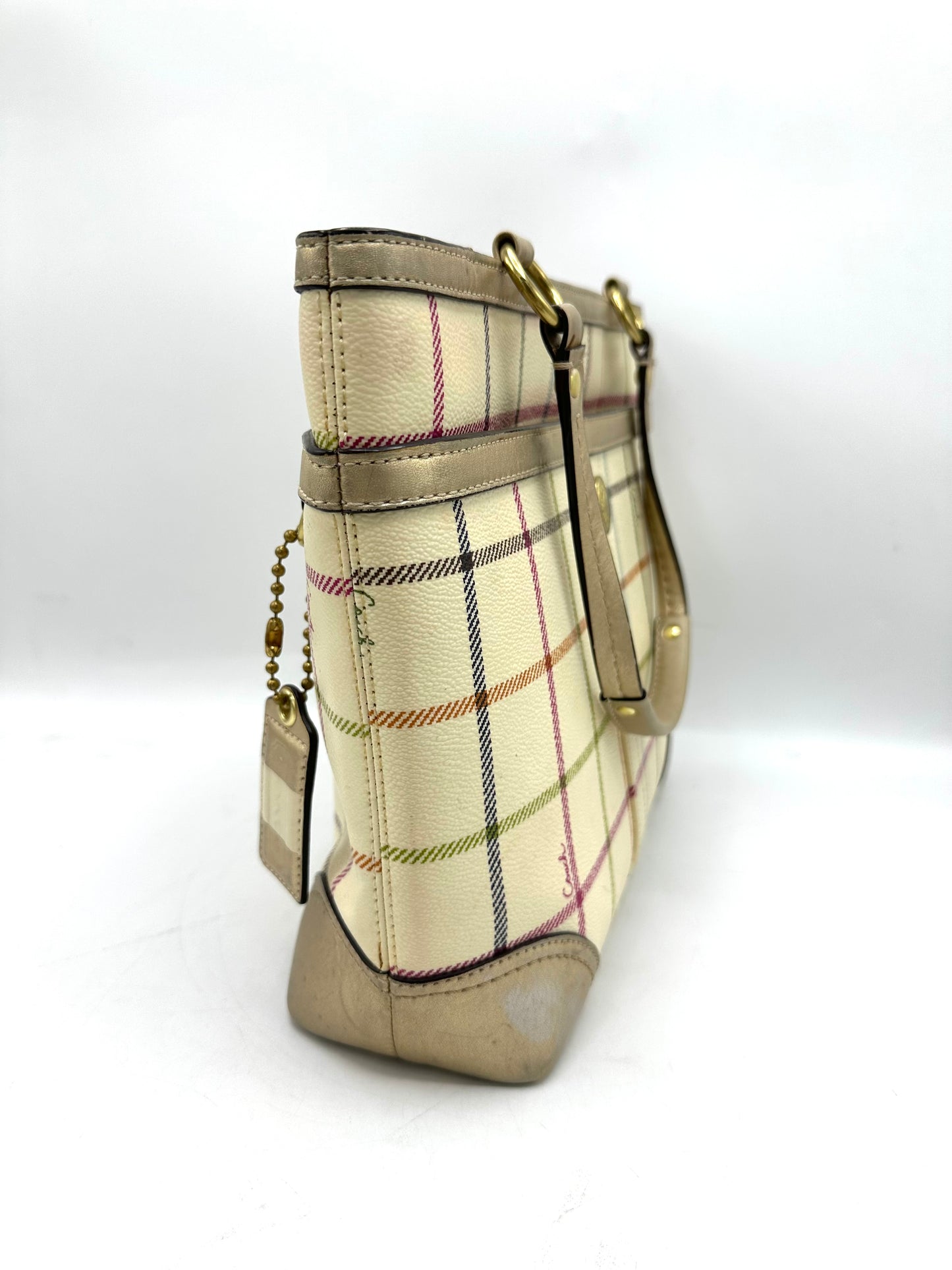 Coach Heritage Tattersall Tote with Bonus Wristlet