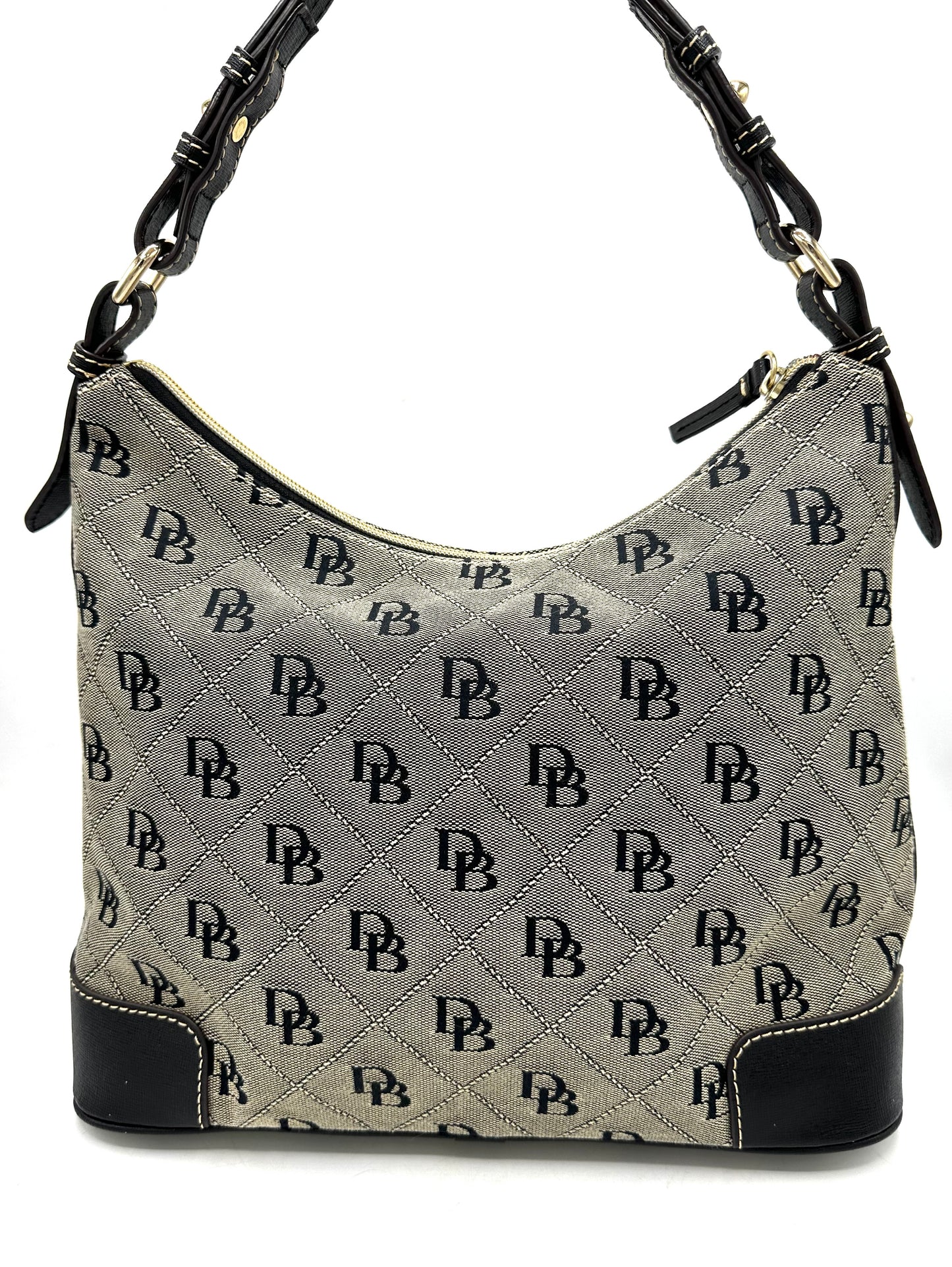 Dooney & Bourke Signature Erica Hobo – Grey with Black Monogram