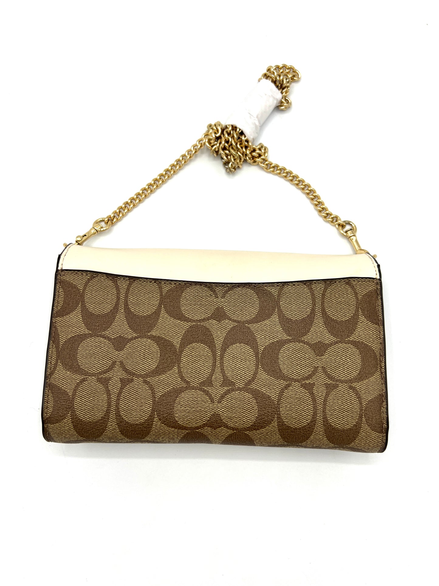 Coach Chain Crossbody Bag – Signature Canvas & Leather with Turnlock (F24280)