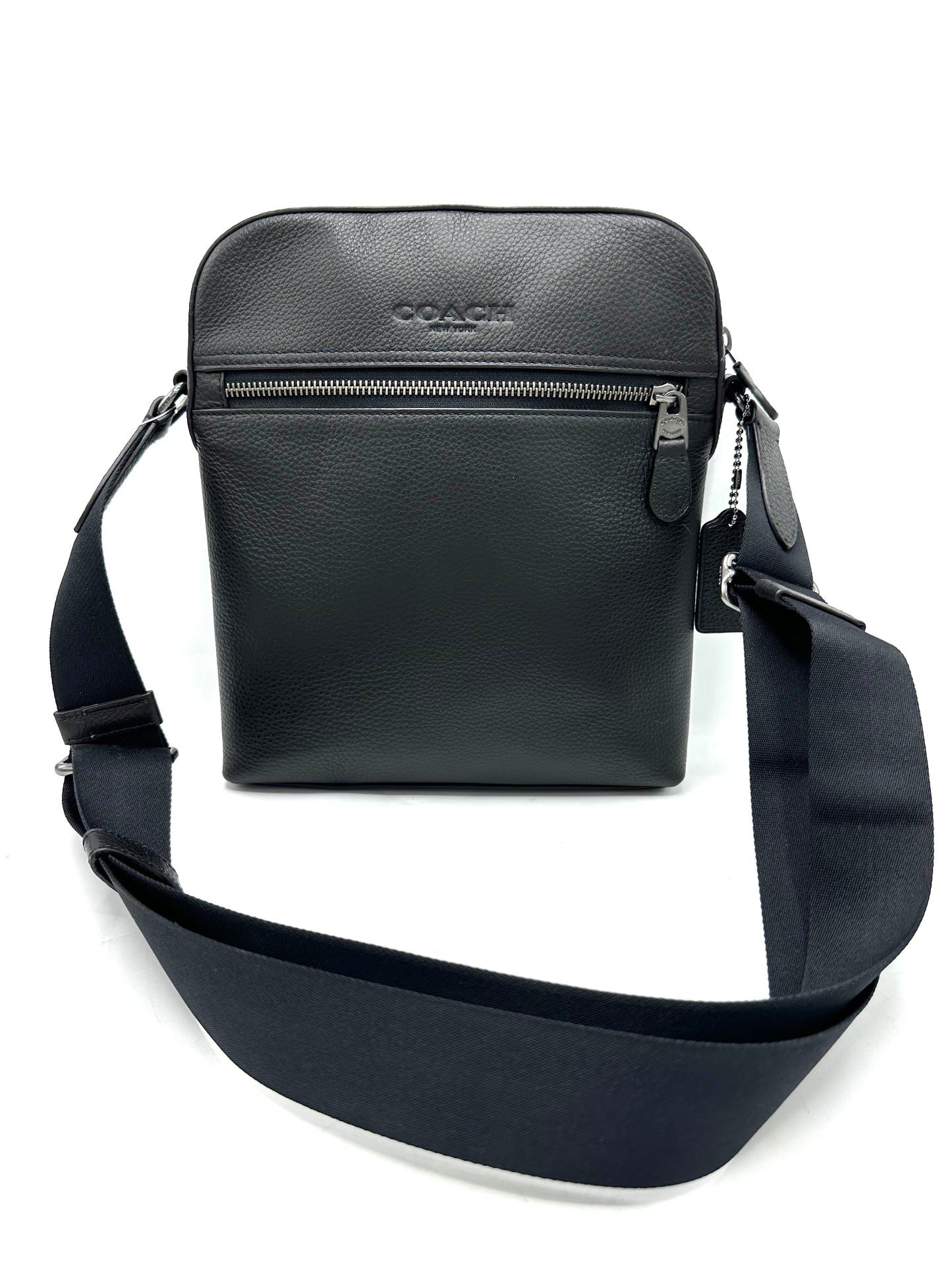 Coach Houston Flight Crossbody – Black Pebbled Leather