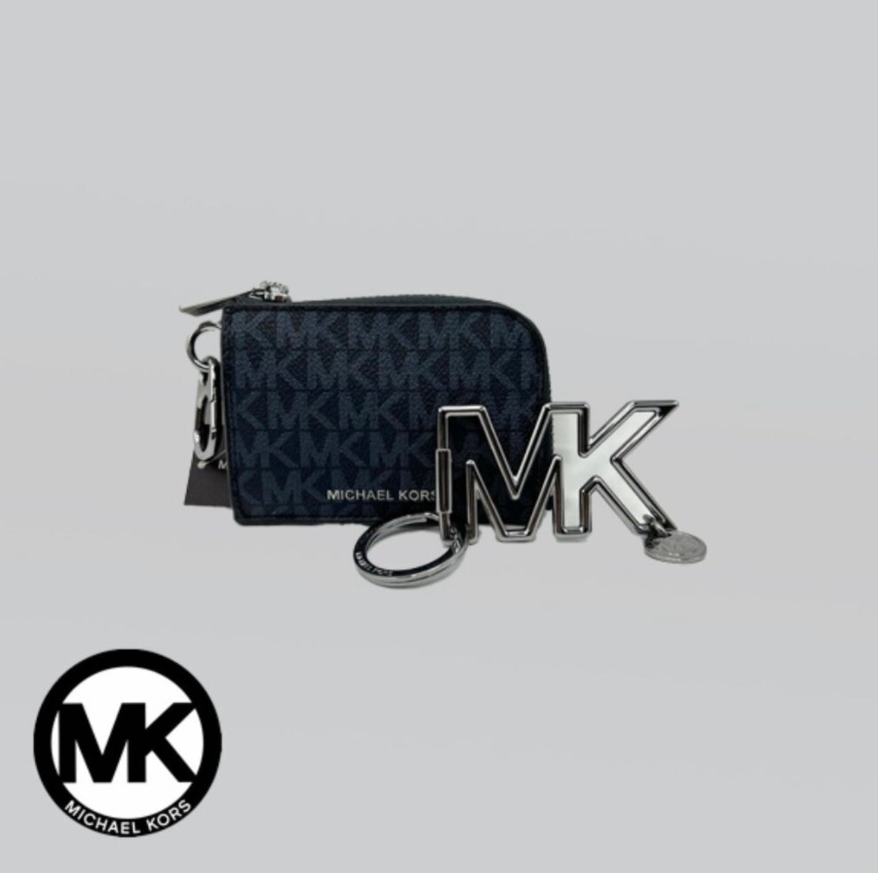 Michael Kors Zip Wallet and Carabiner Gift Set NWT