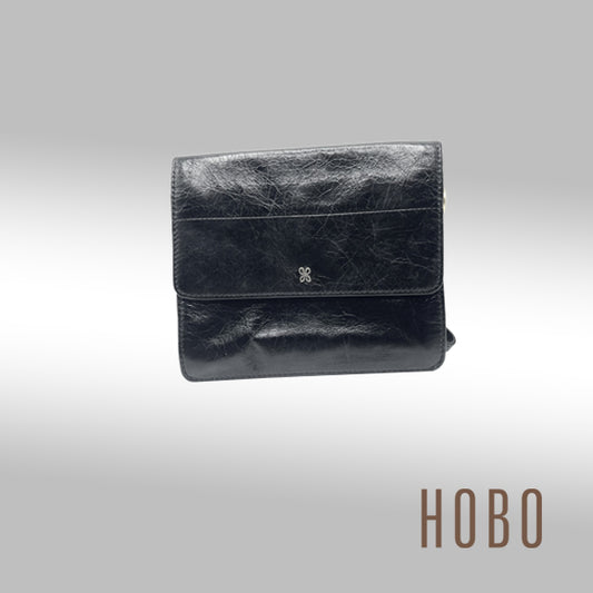 HOBO Jill Wallet Crossbody – Black Polished Leather (Style VI‑32471BLK)