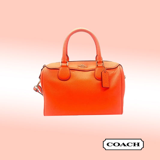 Coach Mini Bennett Satchel – Neon Orange Grained Leather (Style F67673)