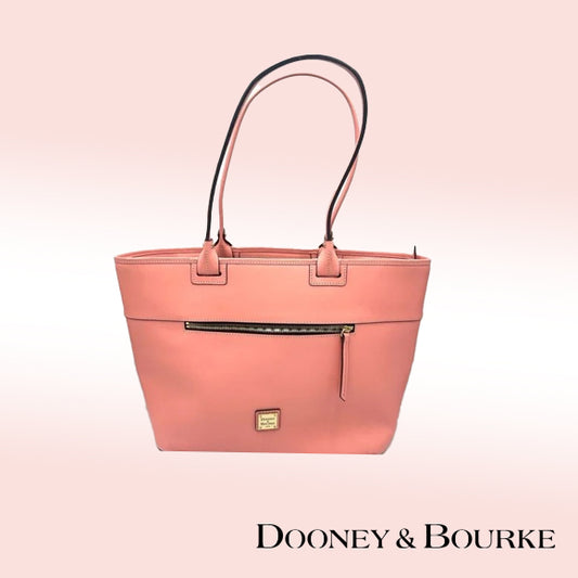 Dooney & Bourke Beacon Zip Top Tote – Light Pink/Peach Vachetta Leather *Clearance/Rehab Bag*