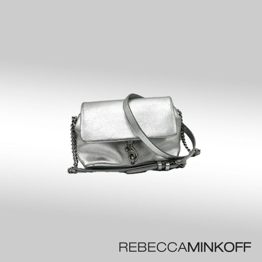 Rebecca Minkoff Flap Crossbody – Silver Leather
