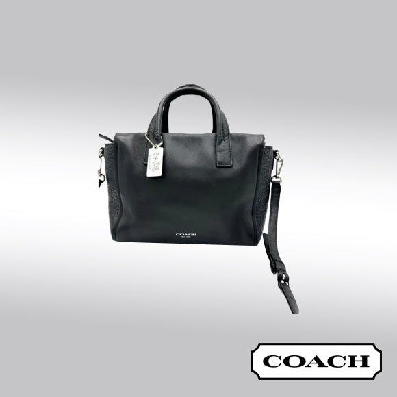 Coach Bleecker Mini Riley Carryall Crossbody – Black Leather