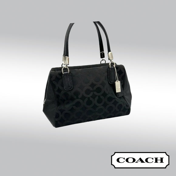 Coach Madison Op Art Sateen Mini Satchel – Black Sateen / Op Art