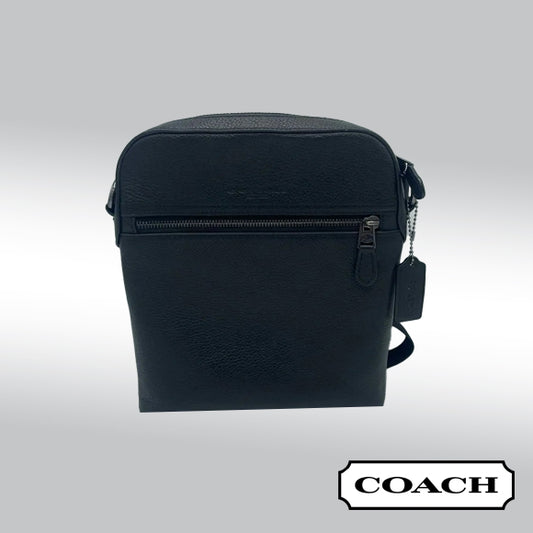 Coach Houston Flight Bag – Black Pebbled Leather (Style 4011)