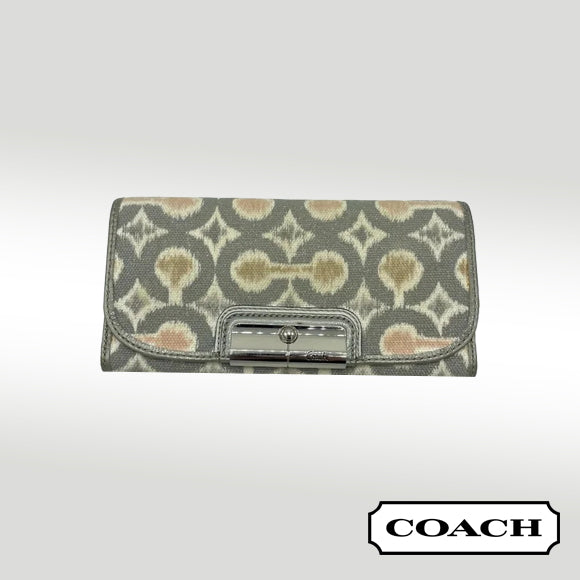 Coach Kristin Ikat Signature Flap Wallet