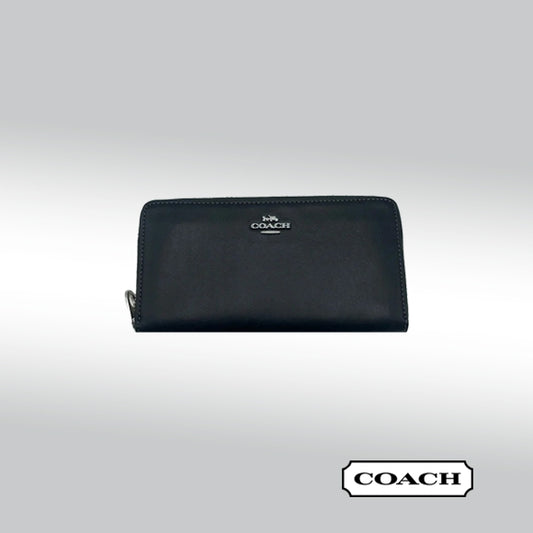 Coach Long Zip Around Wallet - Black