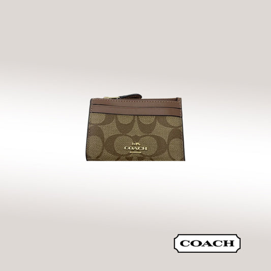 Coach Mini Skinny ID Case - Dark Brown Suede Interior
