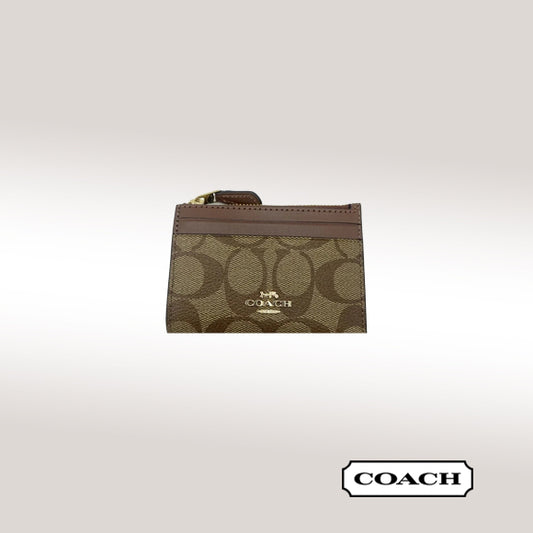 Coach Mini Skinny ID Case - Tan Suede Interior