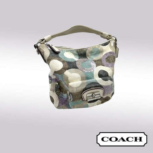 Coach Kristin Graphic Op Art Shoulder Bag – Multicolor with Sequins