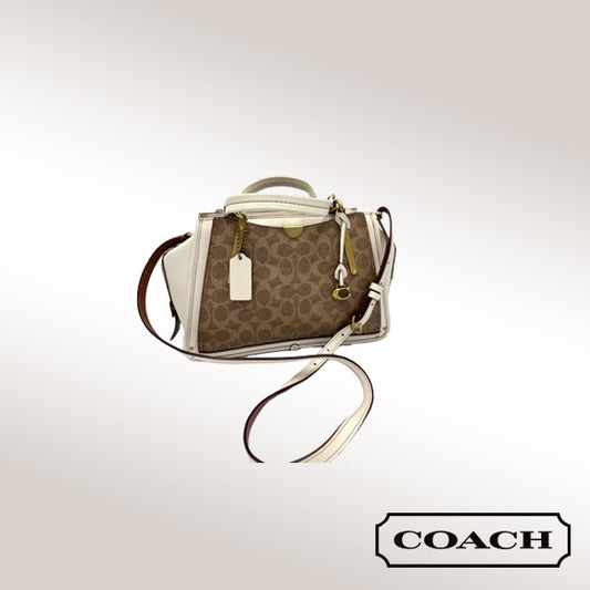 Coach Dreamer Handbag – Tan Chalk Signature Coated Canvas & Refined Calf Leather