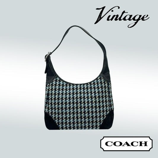Vintage Coach Hamptons Houndstooth Shoulder Bag