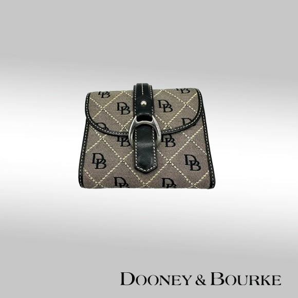 Dooney & Bourke Monogram Tri-Fold Wallet – Gray with Black Monogram