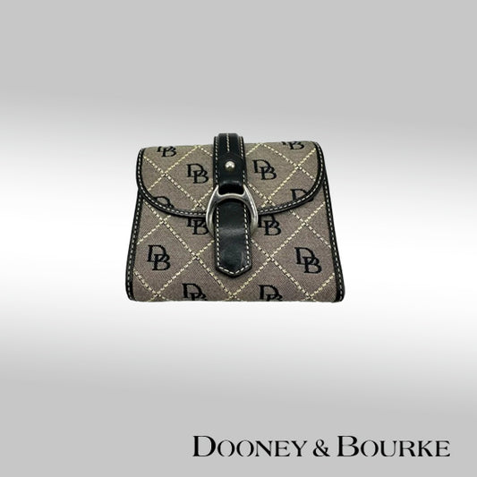 Dooney & Bourke Monogram Tri-Fold Wallet – Gray with Black Monogram