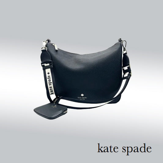 Kate Spade Emma Large Crossbody Bag – Black Pebbled Leather (KK069)