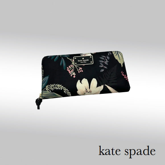 Kate Spade New York Black Wilson Road Botanical Neda Wallet