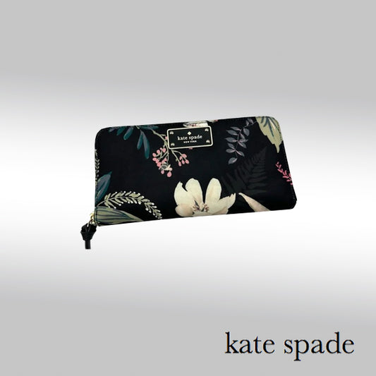 Kate Spade New York Black Wilson Road Botanical Neda Wallet