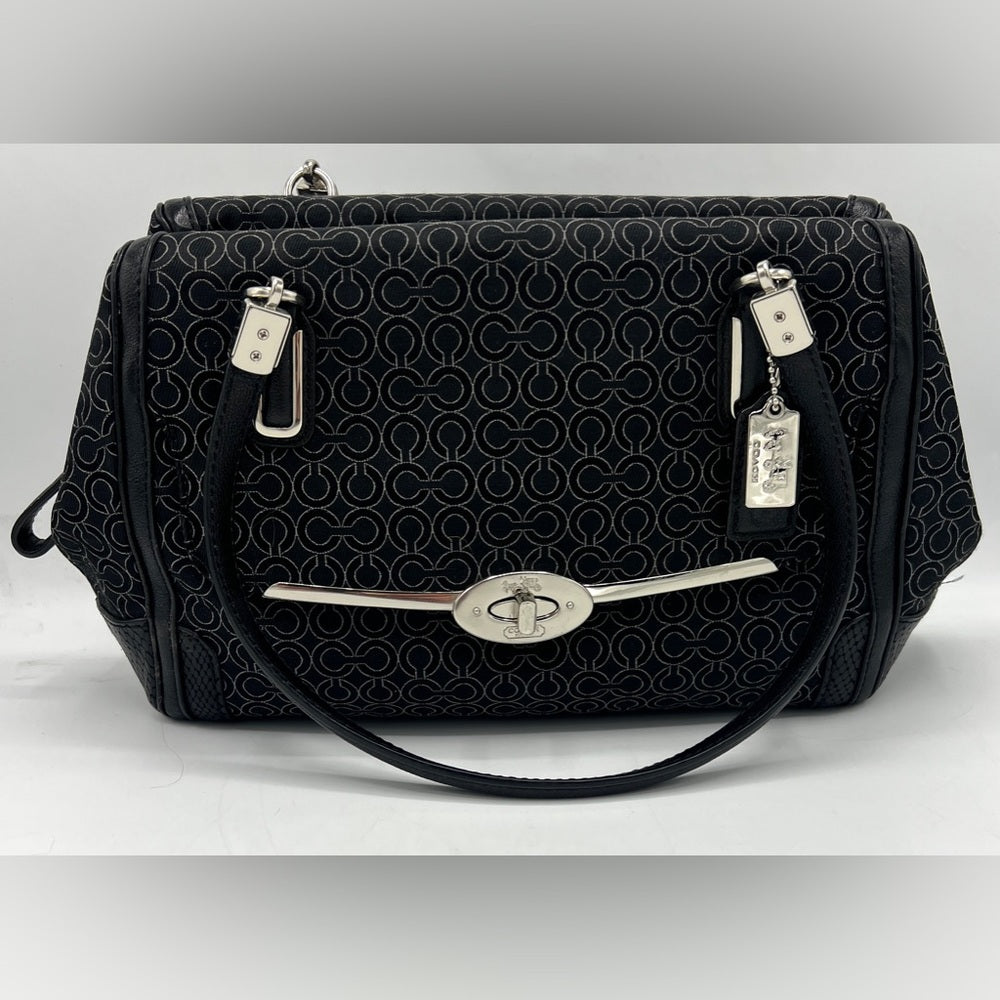 Coach Madison Madeline Needlepoint Op Art Satchel