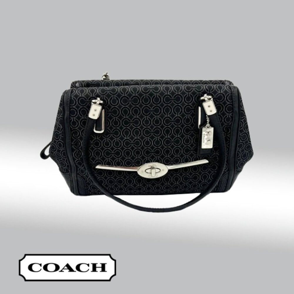 Coach Madison Madeline Needlepoint Op Art Satchel