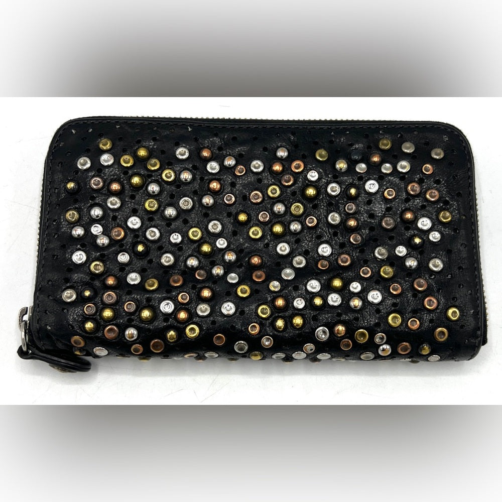 Frye Deborah Studded Zip Around Wallet