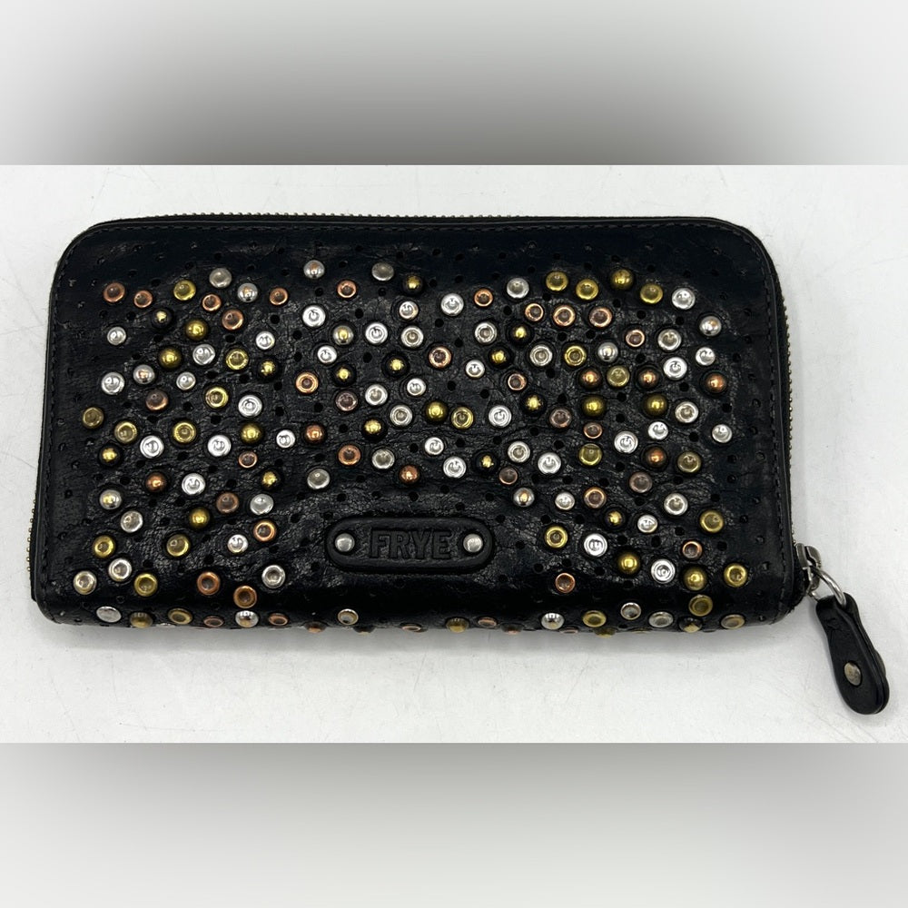 Frye Deborah Studded Zip Around Wallet