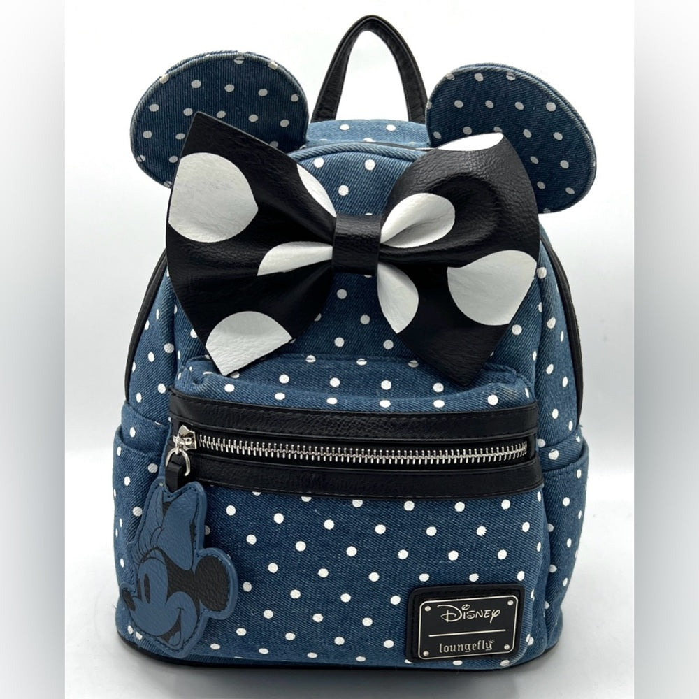 Loungefly Minnie Mouse Denim Dots Backpack