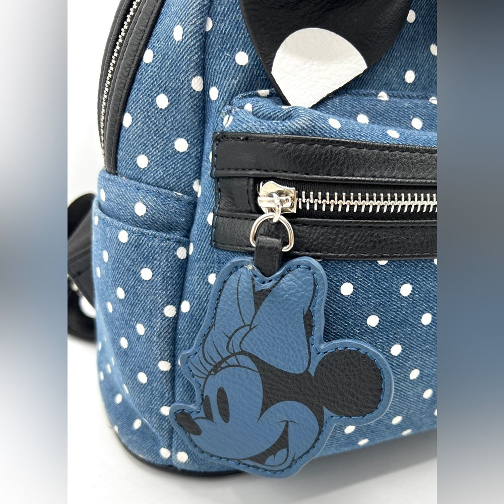 Loungefly Minnie Mouse Denim Dots Backpack