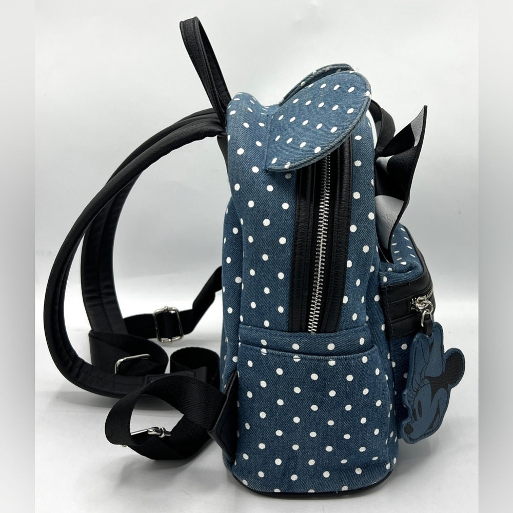 Loungefly Minnie Mouse Denim Dots Backpack