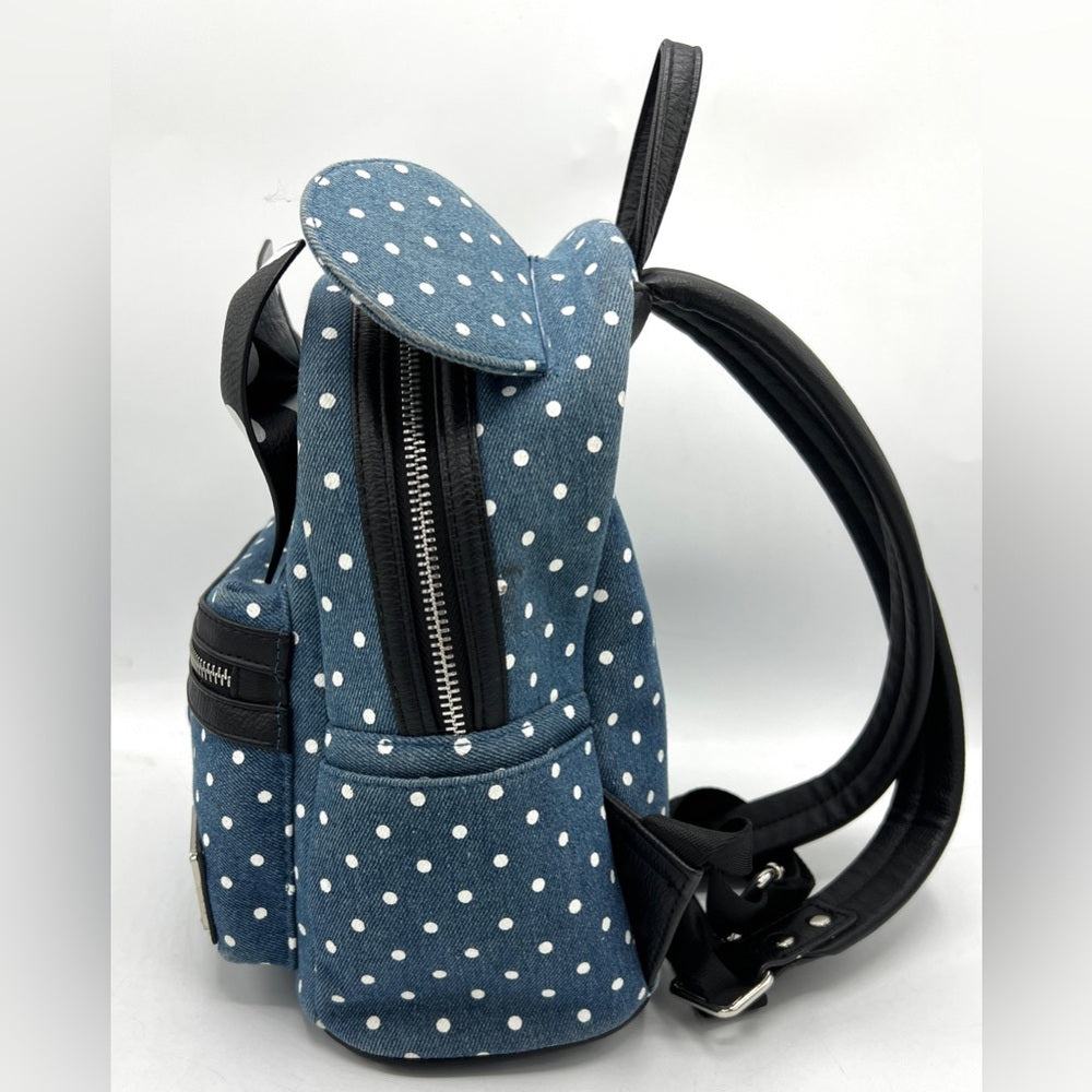 Loungefly Minnie Mouse Denim Dots Backpack