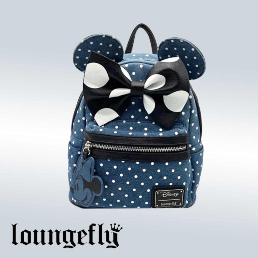 Loungefly Minnie Mouse Denim Dots Backpack