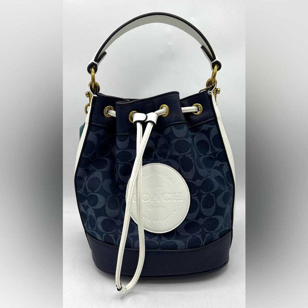 Coach Dempsey Drawstring Bucket Bag in Signature Denim