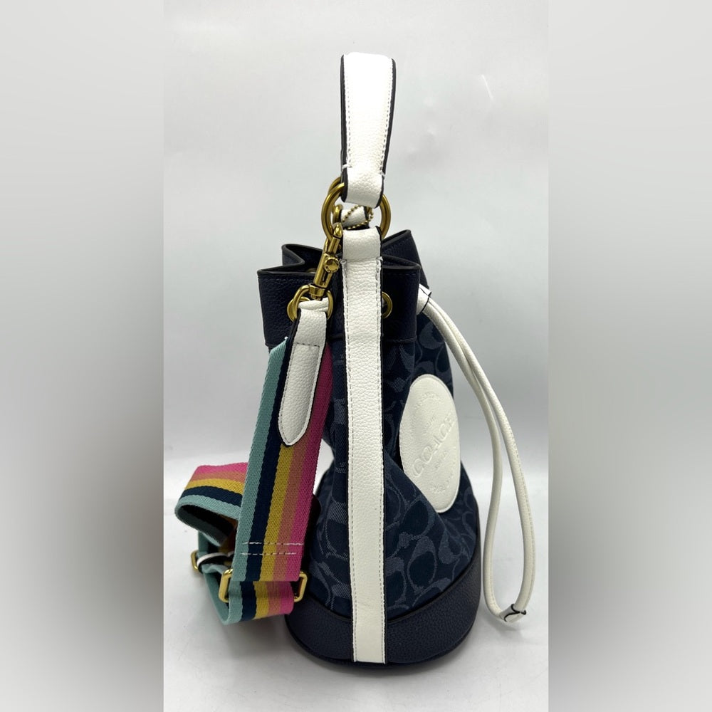 Coach Dempsey Drawstring Bucket Bag in Signature Denim