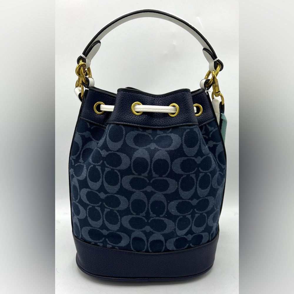 Coach Dempsey Drawstring Bucket Bag in Signature Denim