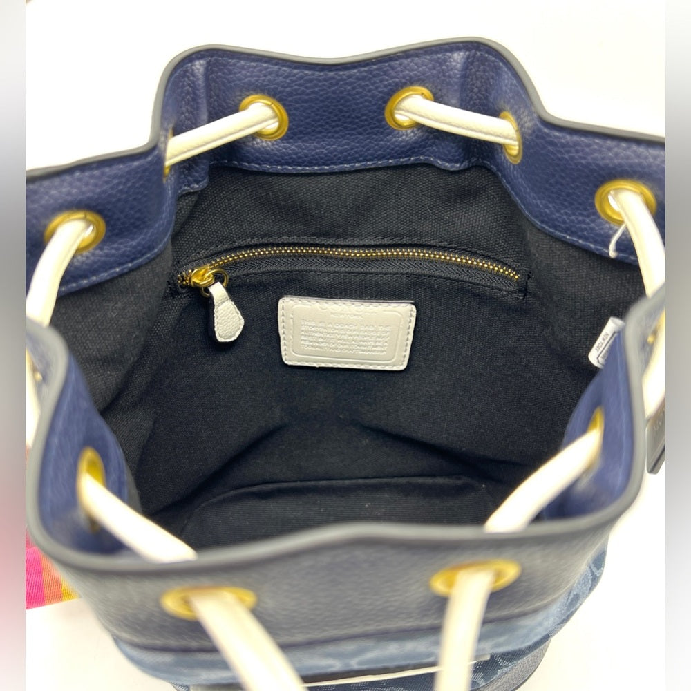 Coach Dempsey Drawstring Bucket Bag in Signature Denim