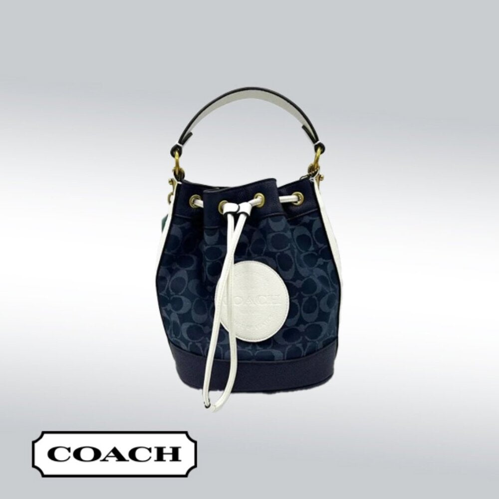 Coach Dempsey Drawstring Bucket Bag in Signature Denim