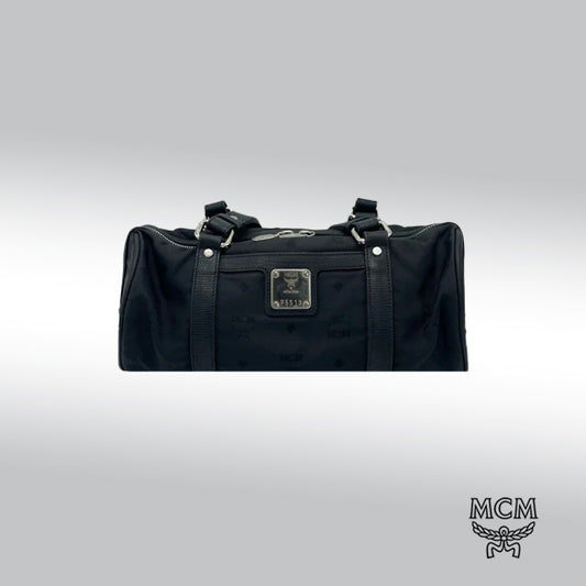 MCM Nylon Monogram Barrel Bag
